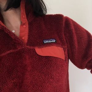 Patagonia snap-T red fleece pullover. Size S.